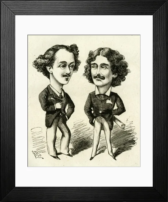 Framed Print : Cartoon, The Two Herberts (Gladstone and Reeves) Framed Print : Cartoon, The Two Herberts (Gladstone and Reeves)