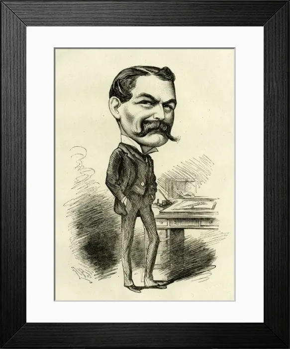 Framed Print : Cartoon portrait of Henry James Byron Framed Print : Cartoon portrait of Henry James Byron