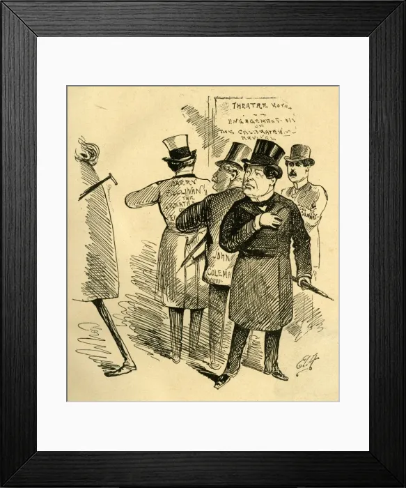 Framed Print : Cartoon, departure of Henry Irving for America Framed Print : Cartoon, departure of Henry Irving for America