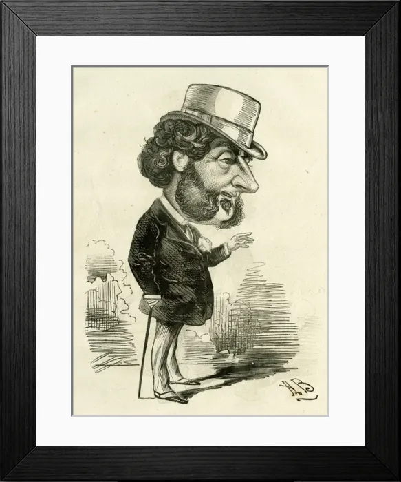 Framed Print : Cartoon, Corney Grain, performer Framed Print : Cartoon, Corney Grain, performer