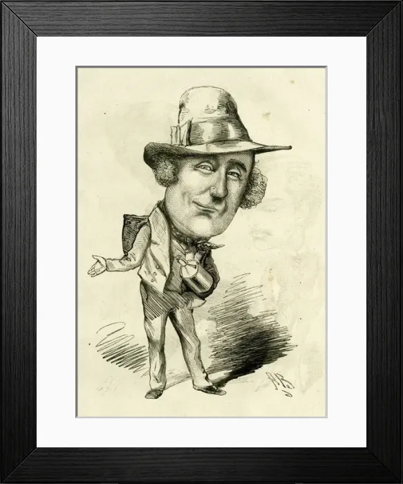 Framed Print : Cartoon, James Fawn, performer Framed Print : Cartoon, James Fawn, performer