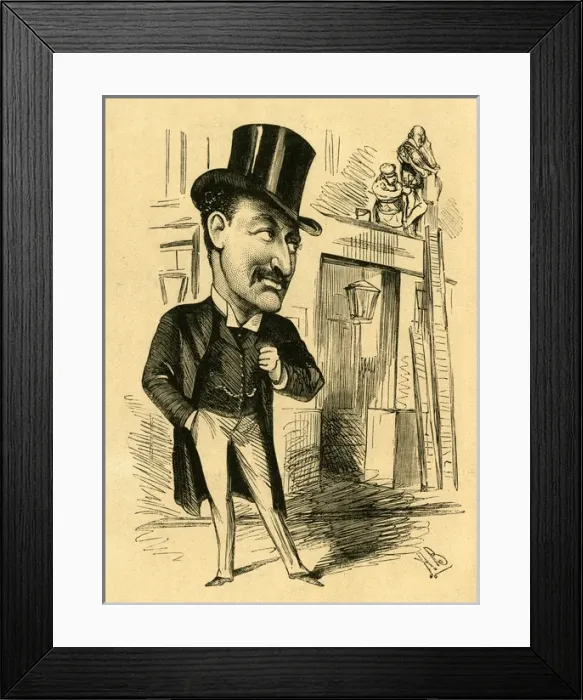 Framed Print : Cartoon, Augustus Harris, British actor and dramatist Framed Print : Cartoon, Augustus Harris, British actor and dramatist