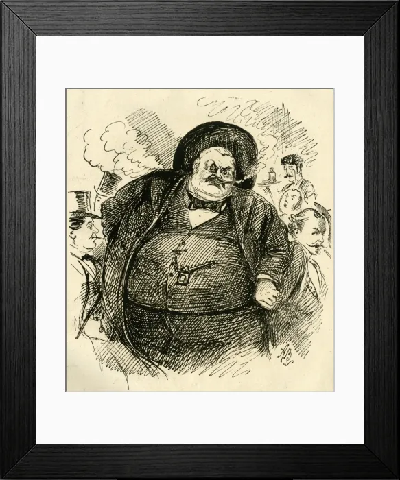 Framed Print : Cartoon, John Corlett of the Sporting Times Framed Print : Cartoon, John Corlett of the Sporting Times