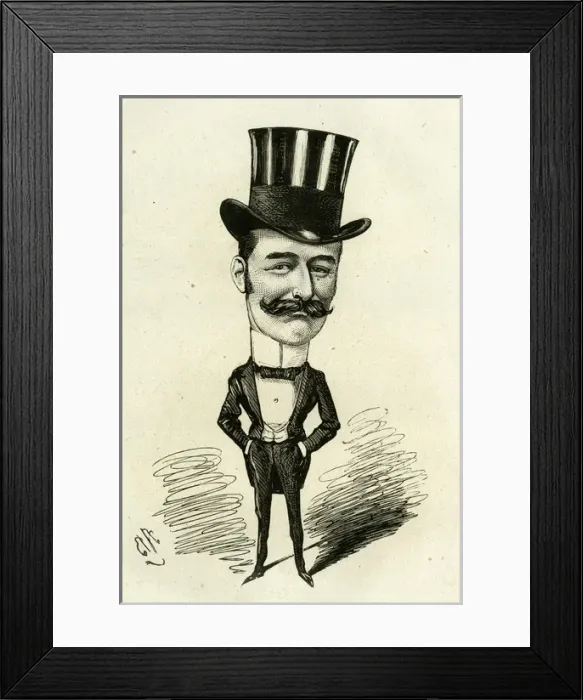Framed Print : Cartoon, R D Albertson, theatre manager Framed Print : Cartoon, R D Albertson, theatre manager