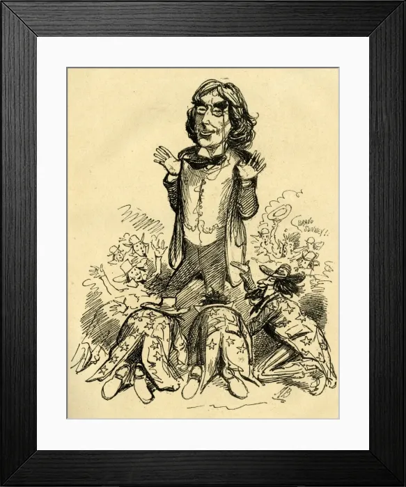 Framed Print : Cartoon, Henry Irving in America Framed Print : Cartoon, Henry Irving in America