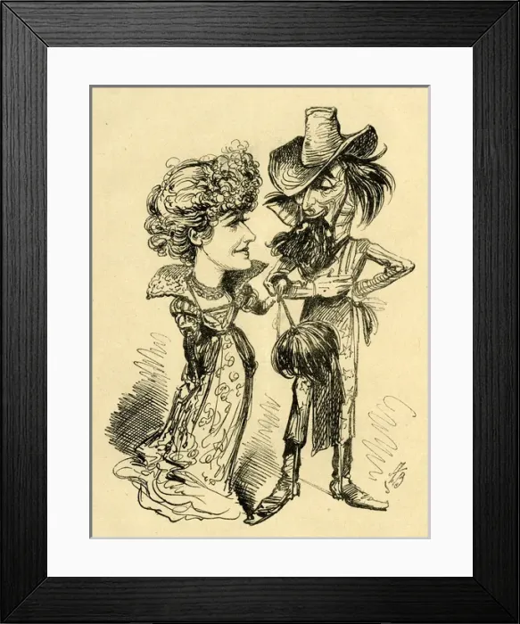 Framed Print : Cartoon, Ellen Terry, English actress, in America Framed Print : Cartoon, Ellen Terry, English actress, in America