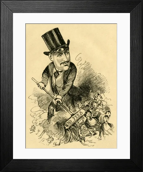 Framed Print : Cartoon, Augustus Harris, British actor and dramatist Framed Print : Cartoon, Augustus Harris, British actor and dramatist
