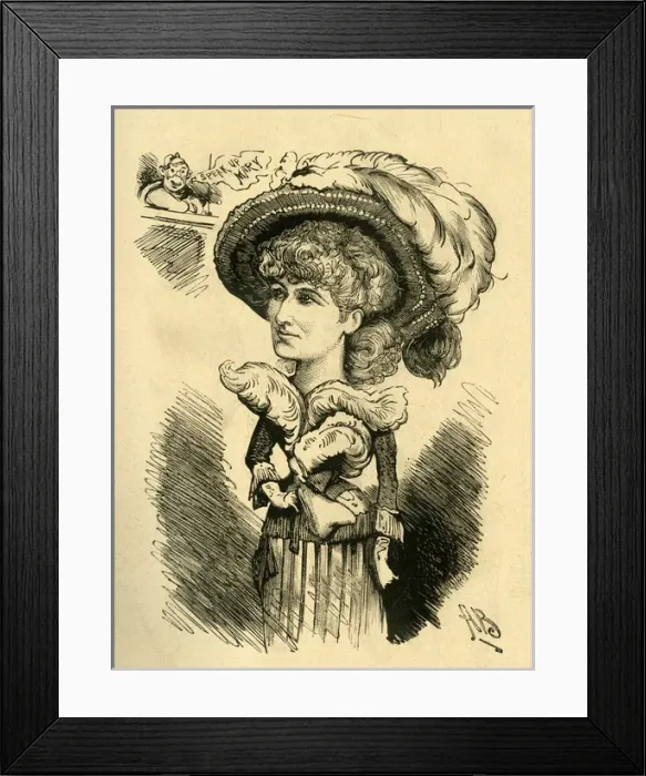 Framed Print : Cartoon, Mary Anderson, actress Framed Print : Cartoon, Mary Anderson, actress