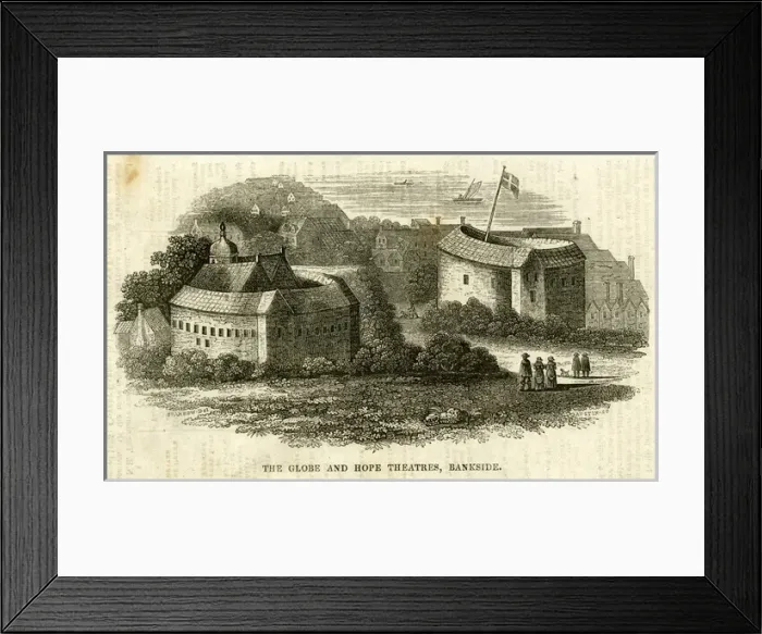 Framed Print : The Globe and Hope Theatres, Bankside, London Framed Print : The Globe and Hope Theatres, Bankside, London