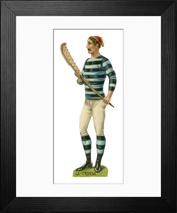 Framed Print : Victorian scrap - lacrosse player Framed Print : Victorian scrap - lacrosse player