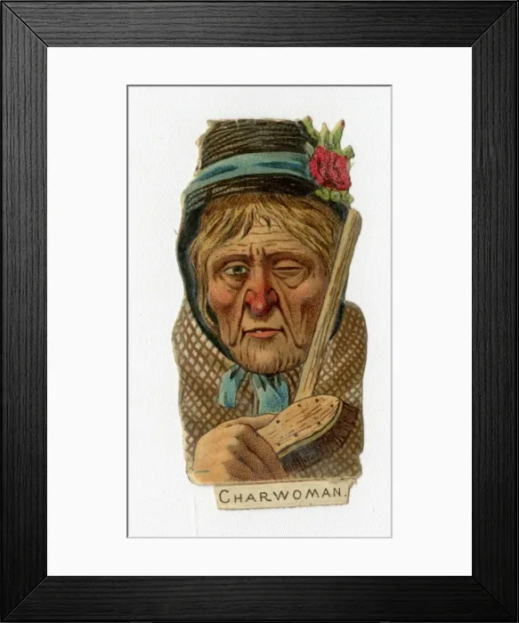Framed Print : Victorian scrap - charwoman Framed Print : Victorian scrap - charwoman