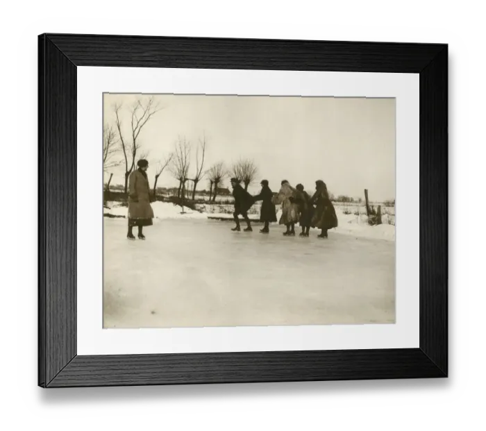 Framed Print : Skating in Northern France, 1919 Framed Print : Skating in Northern France, 1919