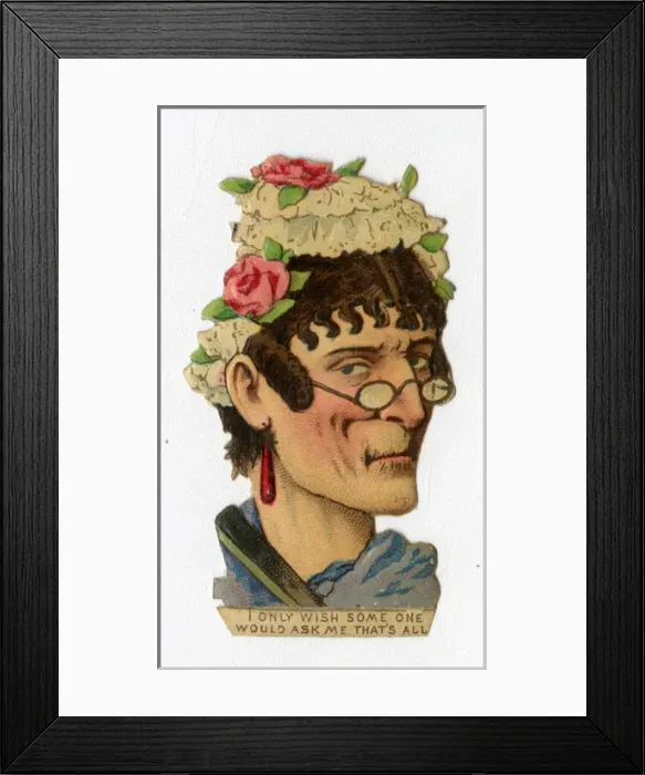Framed Print : Victorian scrap - I only wish someone would ask me Framed Print : Victorian scrap - I only wish someone would ask me