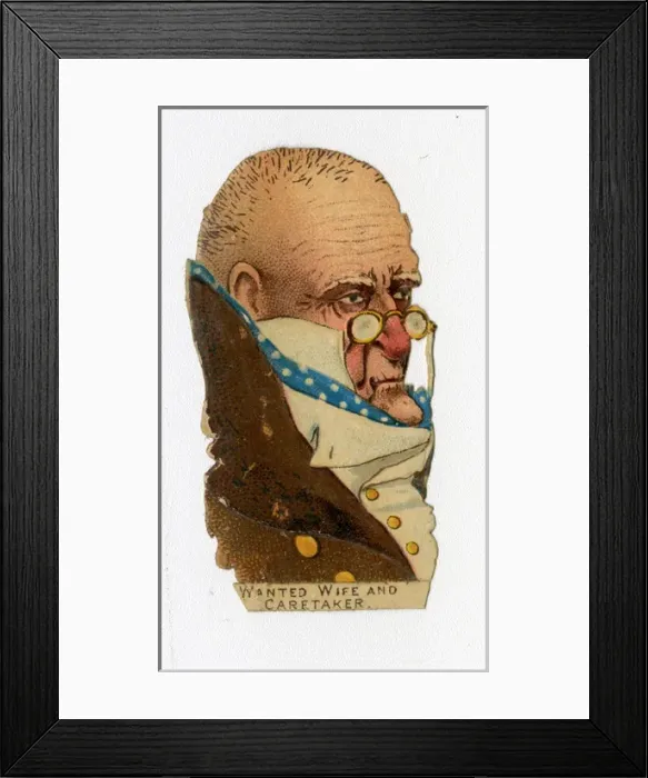 Framed Print : Victorian scrap - Wanted wife and caretaker Framed Print : Victorian scrap - Wanted wife and caretaker