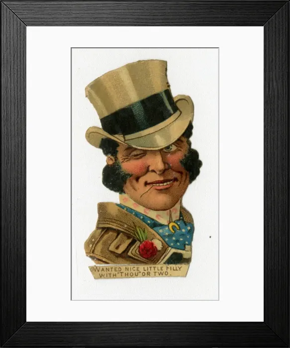 Framed Print : Victorian scrap - Wanted nice little filly Framed Print : Victorian scrap - Wanted nice little filly