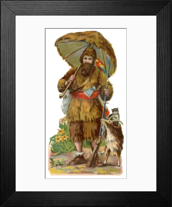 Framed Print : Victorian scrap - Robinson Crusoe Framed Print : Victorian scrap - Robinson Crusoe