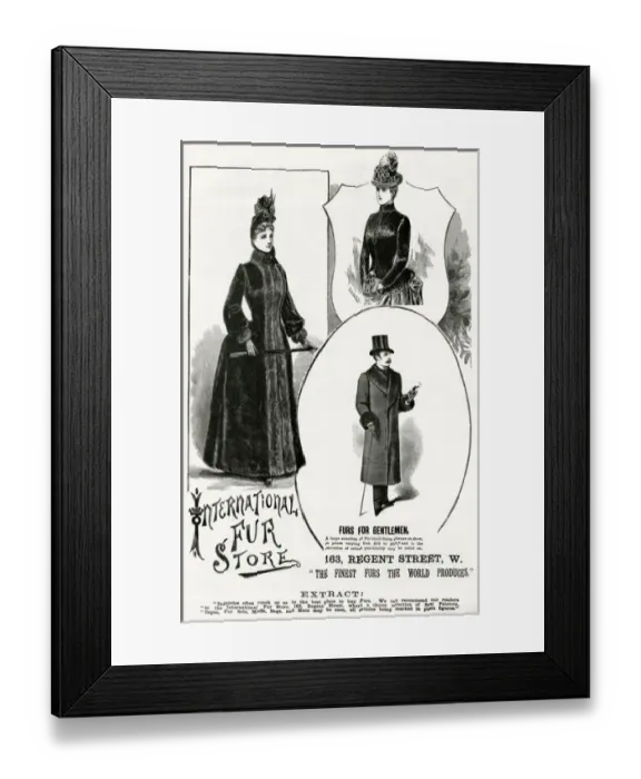Framed Print : Advert for International Fur Store 1888 Framed Print : Advert for International Fur Store 1888
