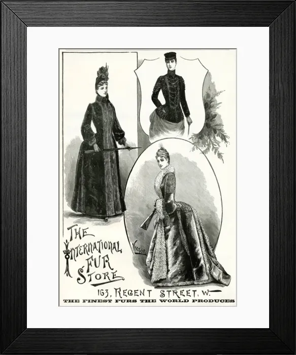 Framed Print : Advert for International Fur Store 1888