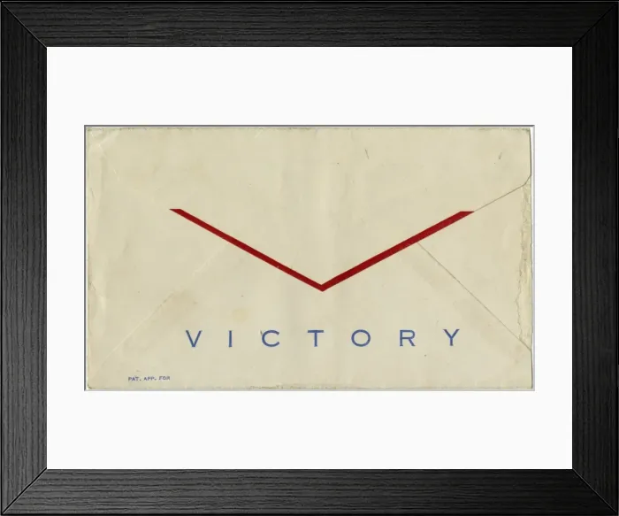 Framed Print : WW2 - American envelope back - V for Victory Framed Print : WW2 - American envelope back - V for Victory