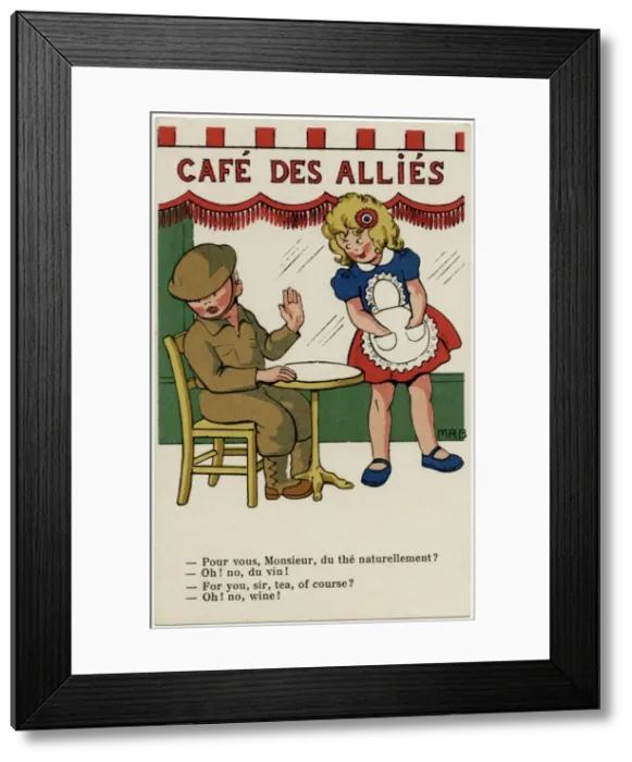 Framed Print : WW2 - British soldier opts for wine instead of tea Framed Print : WW2 - British soldier opts for wine instead of tea