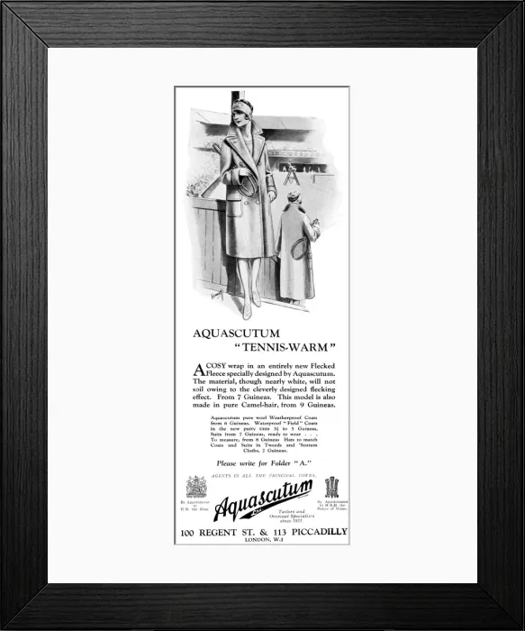 Framed Print : Aquascutum tennis warm advertisement Framed Print : Aquascutum tennis warm advertisement