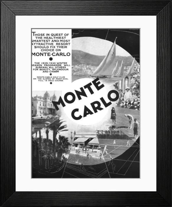 Framed Print : Monte Carlo advertisement