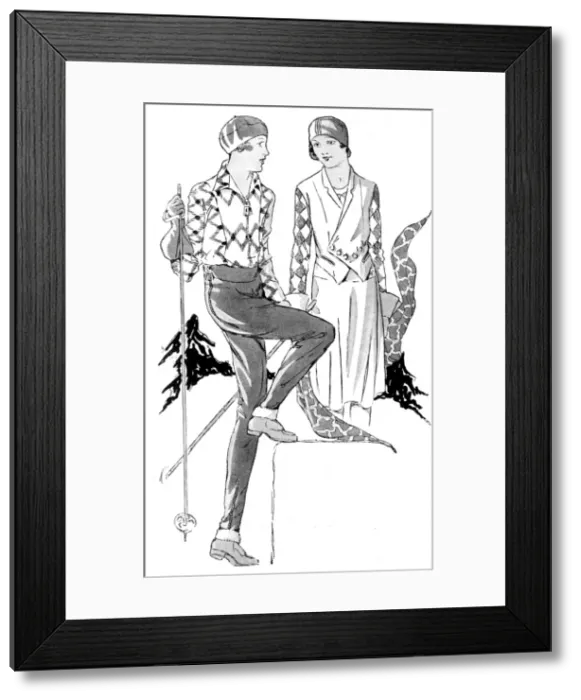 Framed Print : Leathercraft fashions for winter sports, 1930 Framed Print : Leathercraft fashions for winter sports, 1930