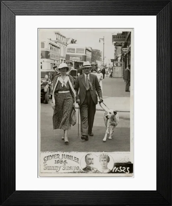 Framed Print : Smart Couple and their Dalmatian - Silver Jubilee Framed Print : Smart Couple and their Dalmatian - Silver Jubilee