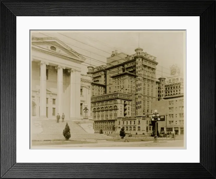 Framed Print : Vancouver, Canada - Corner of Robson and Howe Streets Framed Print : Vancouver, Canada - Corner of Robson and Howe Streets
