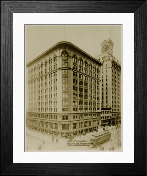 Framed Print : Vancouver, Canada - Corner of Granville and Georgia Streets Framed Print : Vancouver, Canada - Corner of Granville and Georgia Streets