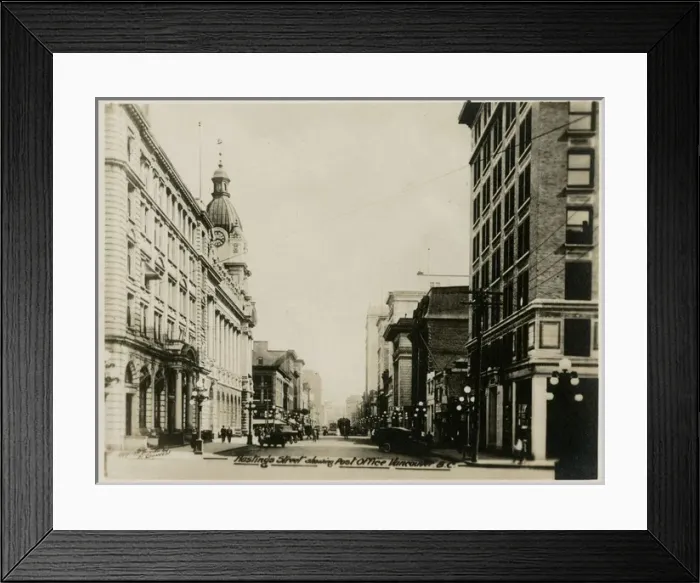 Framed Print : Vancouver, Canada - Hastings Street and Post Office Framed Print : Vancouver, Canada - Hastings Street and Post Office