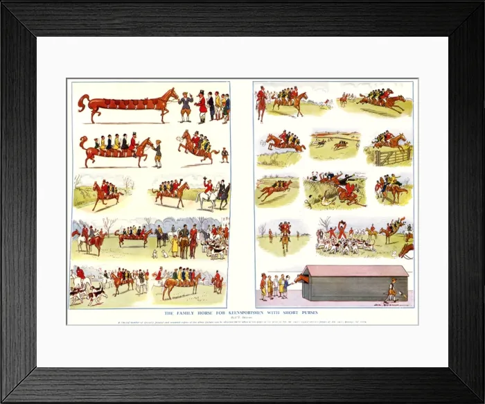 Framed Print : The Family Horse for Keen Sportsmen by H M. Bateman Framed Print : The Family Horse for Keen Sportsmen by H M. Bateman