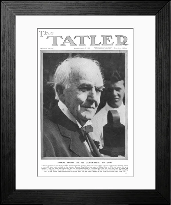 Framed Print : Tatler cover - Thomas Edison Framed Print : Tatler cover - Thomas Edison