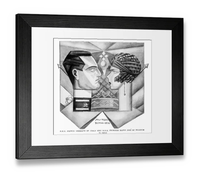 Framed Print : Prince Umberto of Italy and Princess Marie Jos頯f Belgium Framed Print : Prince Umberto of Italy and Princess Marie Jos頯f Belgium