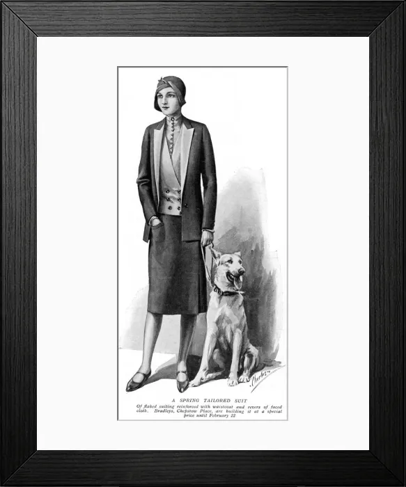 Framed Print : Spring tailored suit from Bradleys, 1930 Framed Print : Spring tailored suit from Bradleys, 1930