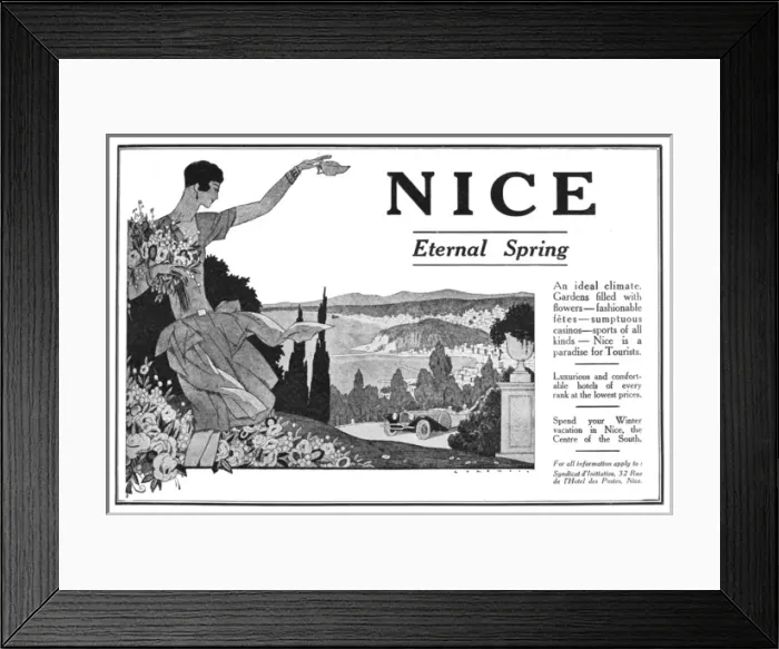 Framed Print : Advertisement for Nice on the French Riviera Framed Print : Advertisement for Nice on the French Riviera