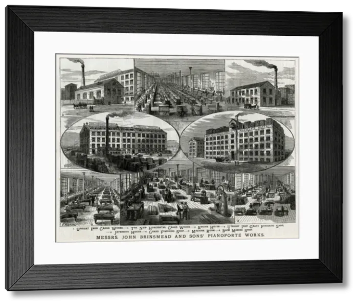 Framed Print : John Brinsmead & Sons Pianoforte works 1883 Framed Print : John Brinsmead & Sons Pianoforte works 1883