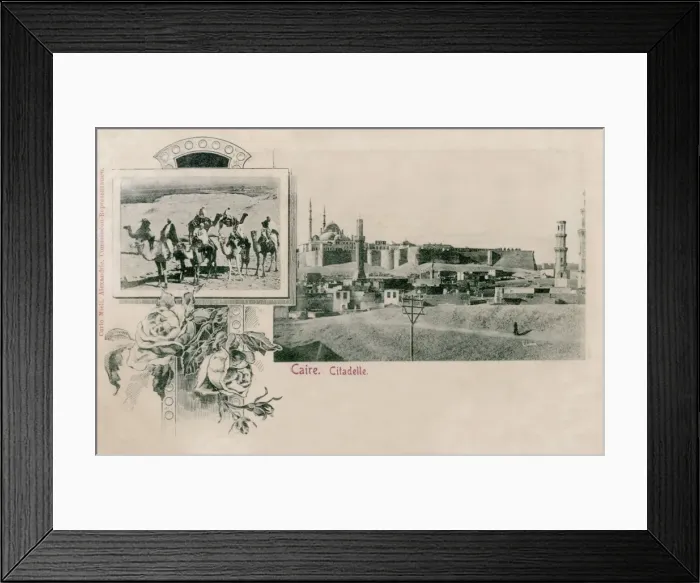 Framed Print : Cairo Citadel and group of camel riders Framed Print : Cairo Citadel and group of camel riders