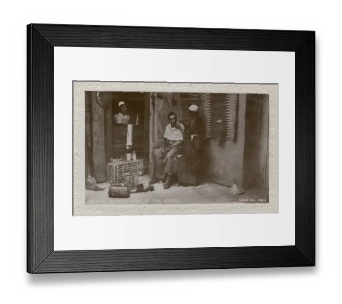 Framed Print : Barbers Shop in the street in Egypt Framed Print : Barbers Shop in the street in Egypt