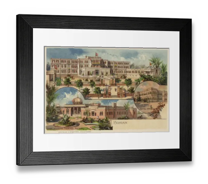 Framed Print : Montage of hotels and resorts in Helwan (Helouan), Egypt Framed Print : Montage of hotels and resorts in Helwan (Helouan), Egypt