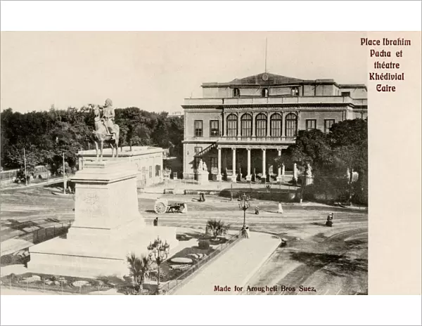 Opera Square with Ibrahim Pasha statue in Cairo, Egypt