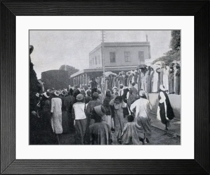 Framed Print : People gathering at the Giza Railway Station, Egypt Framed Print : People gathering at the Giza Railway Station, Egypt