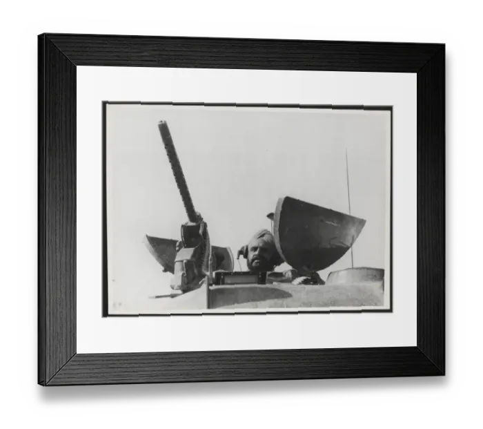 Framed Print : Sikh tank commander in the turret of his vehicle Framed Print : Sikh tank commander in the turret of his vehicle
