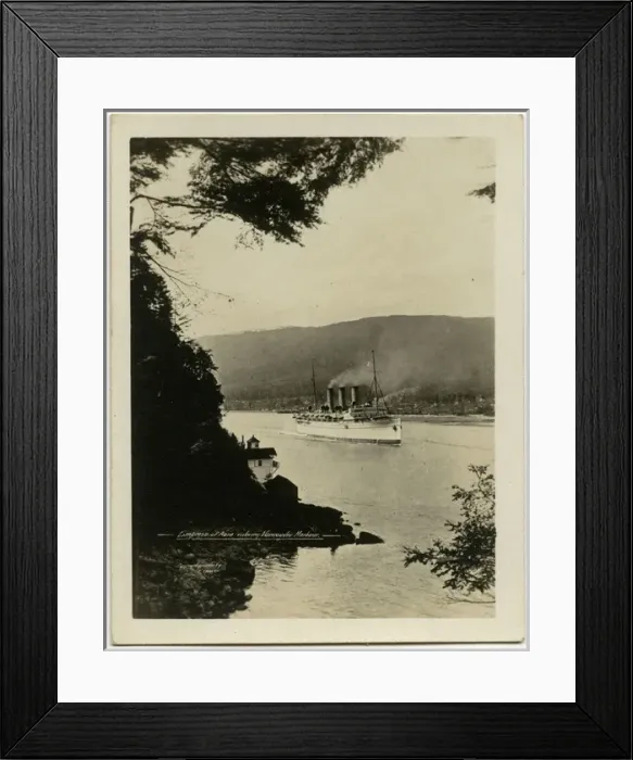 Framed Print : Vancouver, Canada - Empress of Asia liner enters the Harbour Framed Print : Vancouver, Canada - Empress of Asia liner enters the Harbour