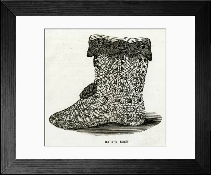Framed Print : Babies sock 1864 Framed Print : Babies sock 1864