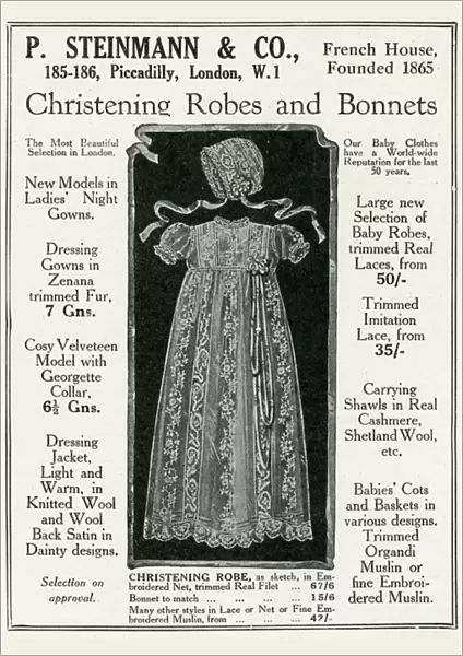 Advert for P. Steinmann & Co Christening robes 1926