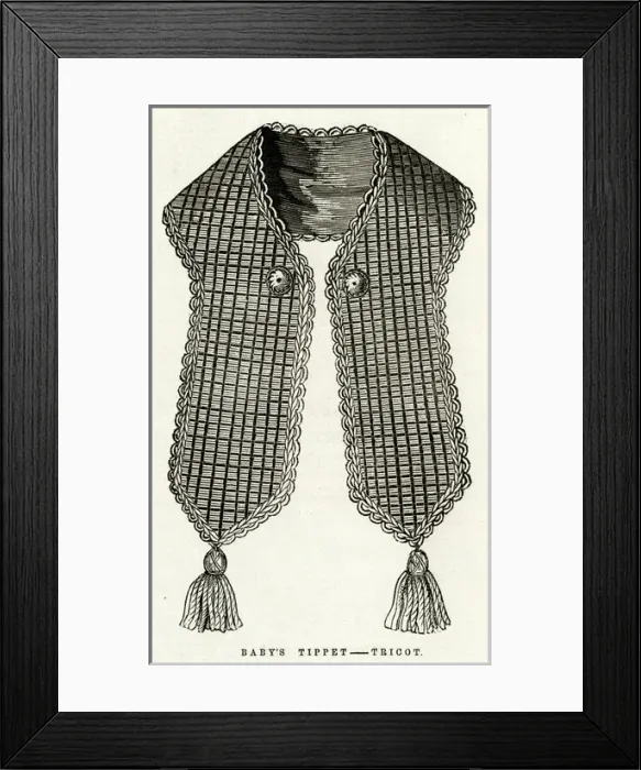 Framed Print : Babies tippet - narrow scarf 1864 Framed Print : Babies tippet - narrow scarf 1864