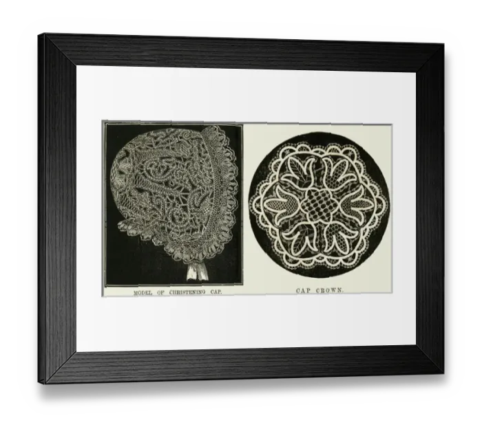 Framed Print : Babies Christening cap 1864 Framed Print : Babies Christening cap 1864