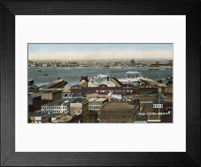 Framed Print : View to Jersey City over the Hudson River Docks Framed Print : View to Jersey City over the Hudson River Docks