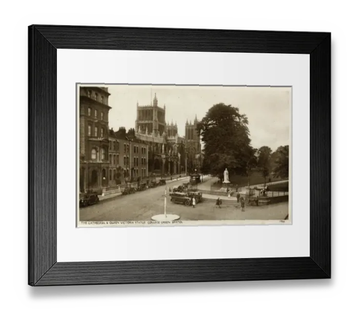 Framed Print : Bristol - College Green, Cathedral and Queen Victoria Statue Framed Print : Bristol - College Green, Cathedral and Queen Victoria Statue